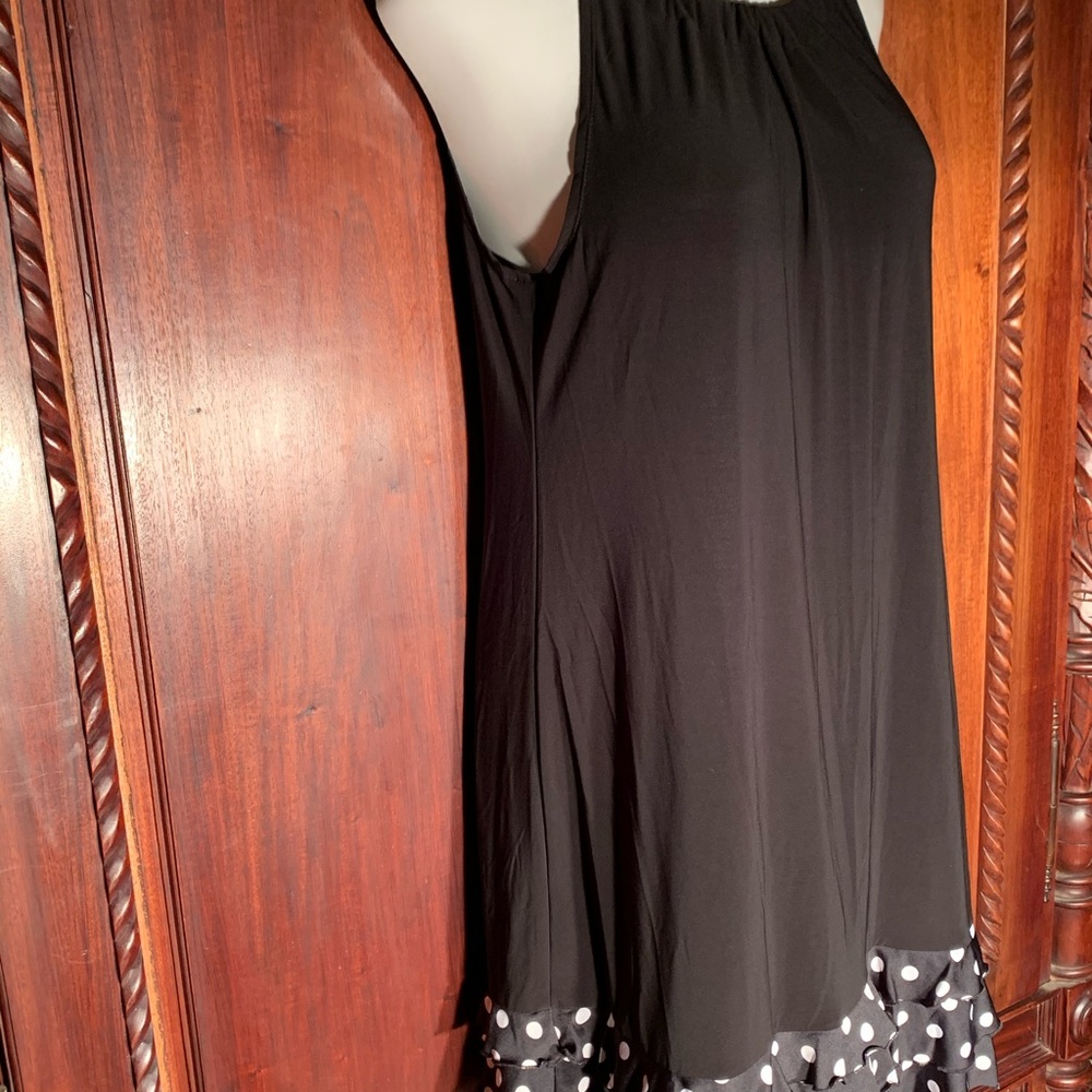 NWOT Madison Leigh Black Polkadot Shift Dress 14 - Picture 3 of 16